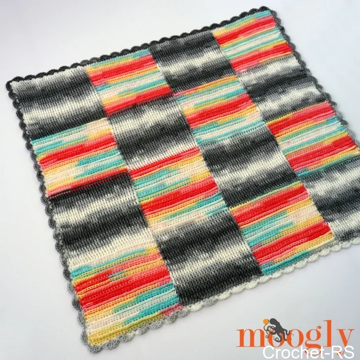 Basketweave Blocks Baby Blanket