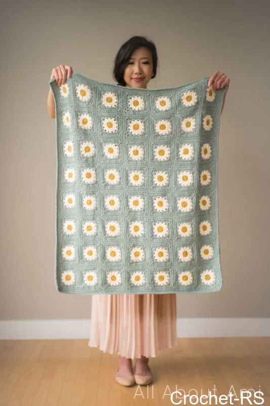 Best Easy Baby Cozy Days Daisy Blanket Free Crochet Pattern
