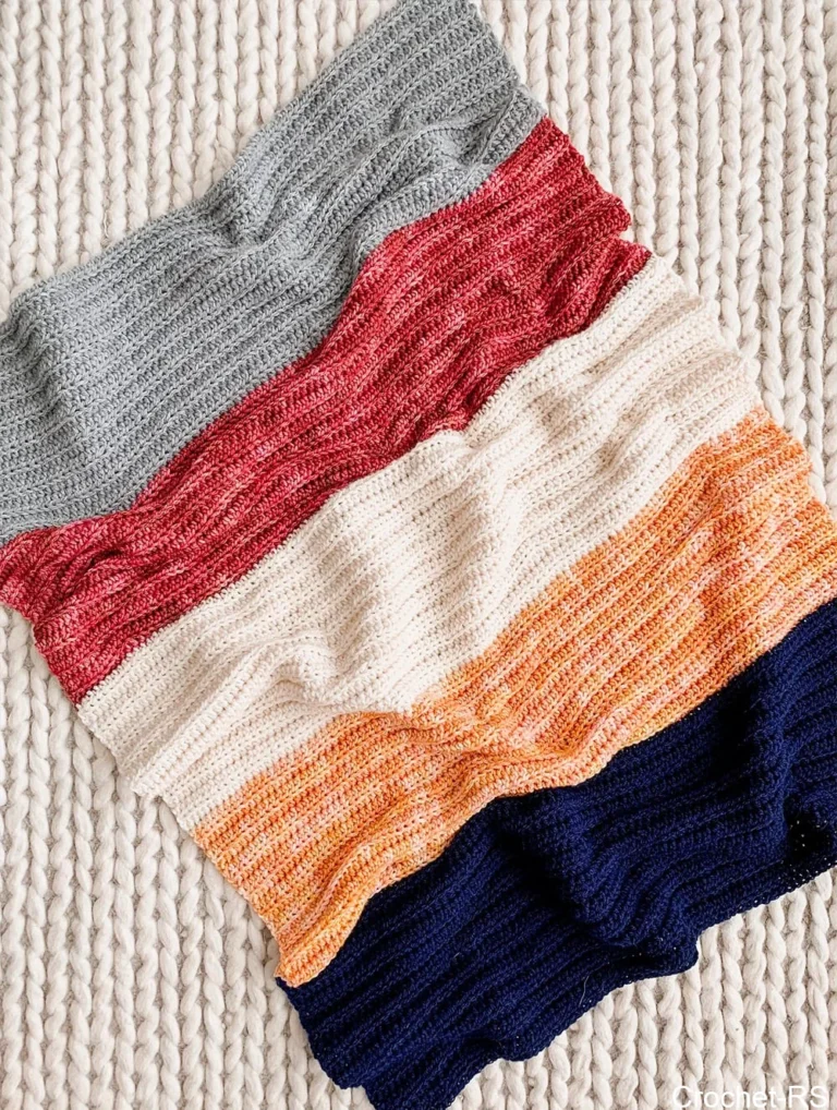 Best Easy Hand Dyed Crochet Color Block Blanket Free Crochet Pattern