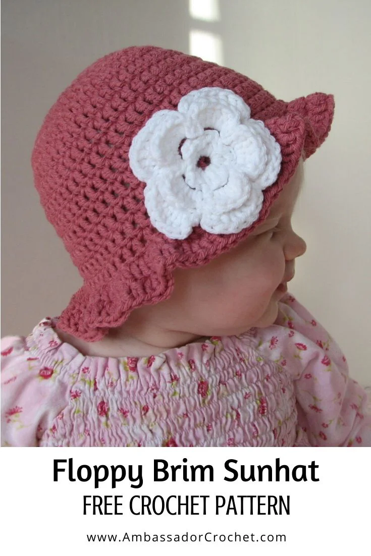 Top Free Easy Floppy Brim Baby Sunhat Crochet Pattern