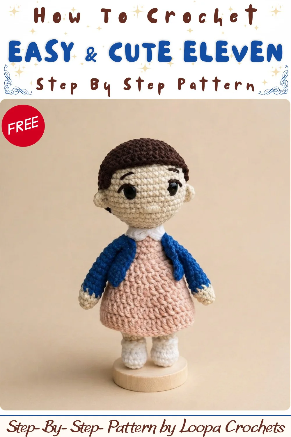 How to Crochet Eleven (Stranger Things) Amigurumi Tutorial [EN, ES, DE Sub] 12