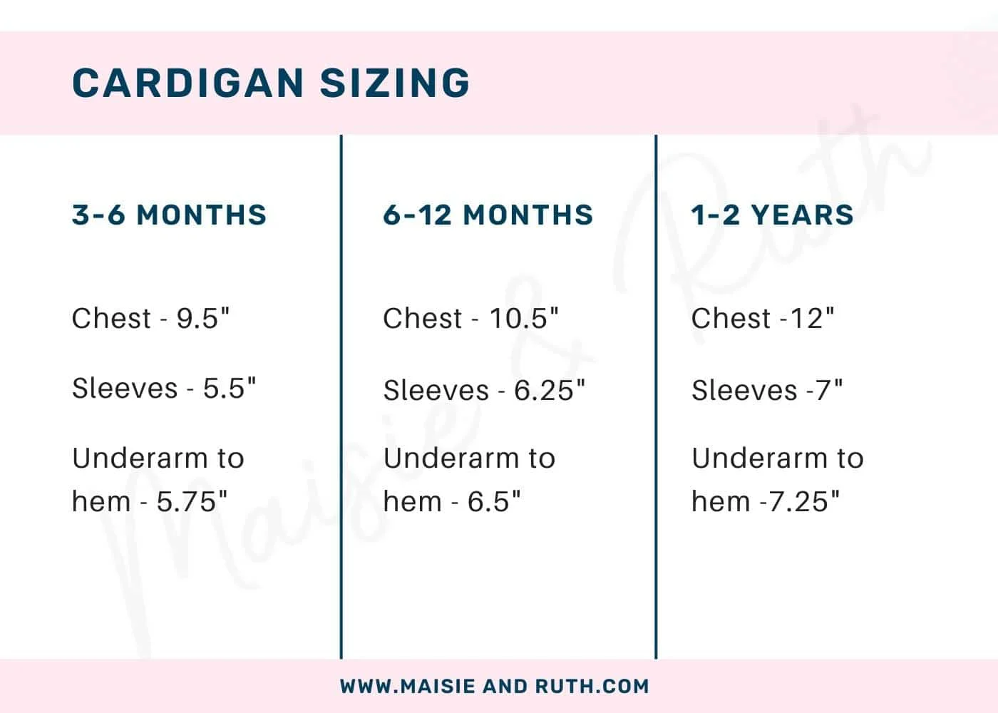 Cardigan Sizing