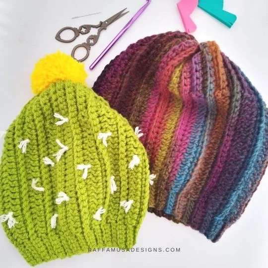 Ribbed Slouchy Hat - Free Crochet Pattern - Raffamusa Designs