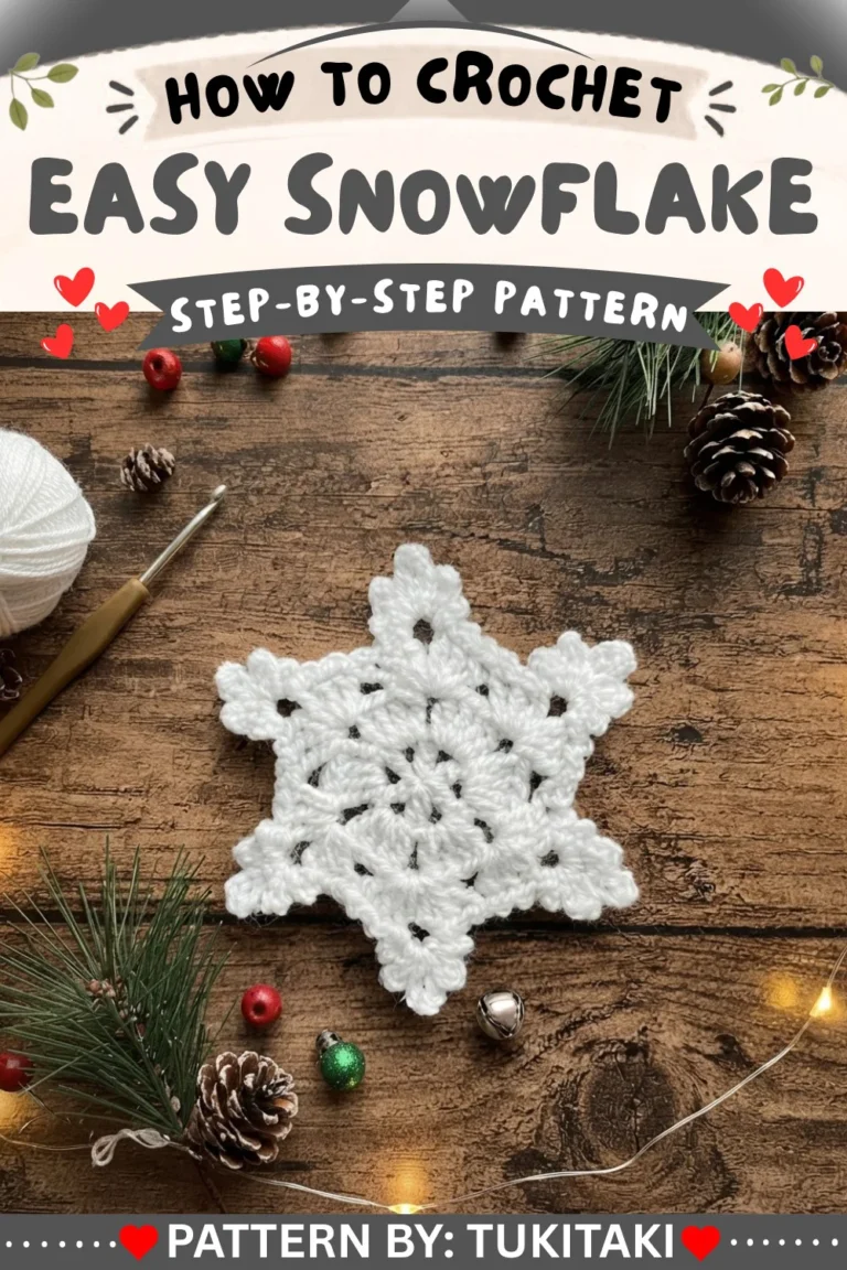 How to Crochet Snowflake Ornament Pattern | Easy Christmas Tutorial