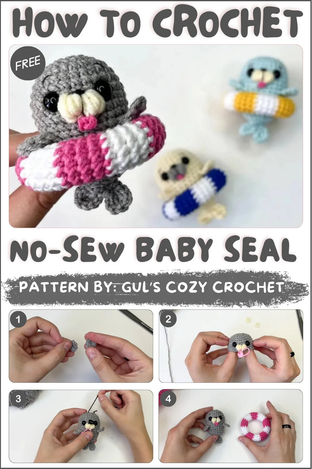 Easy No-Sew Baby Seal Crochet Tutorial 🦭 Beginner Friendly 1 (1)