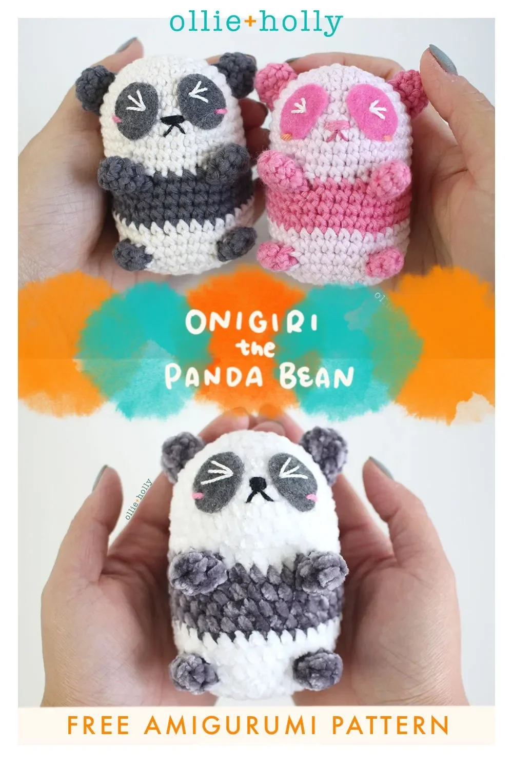 Free Onigiri The Stuffed Panda Bear Bean Amigurumi Crochet Pattern