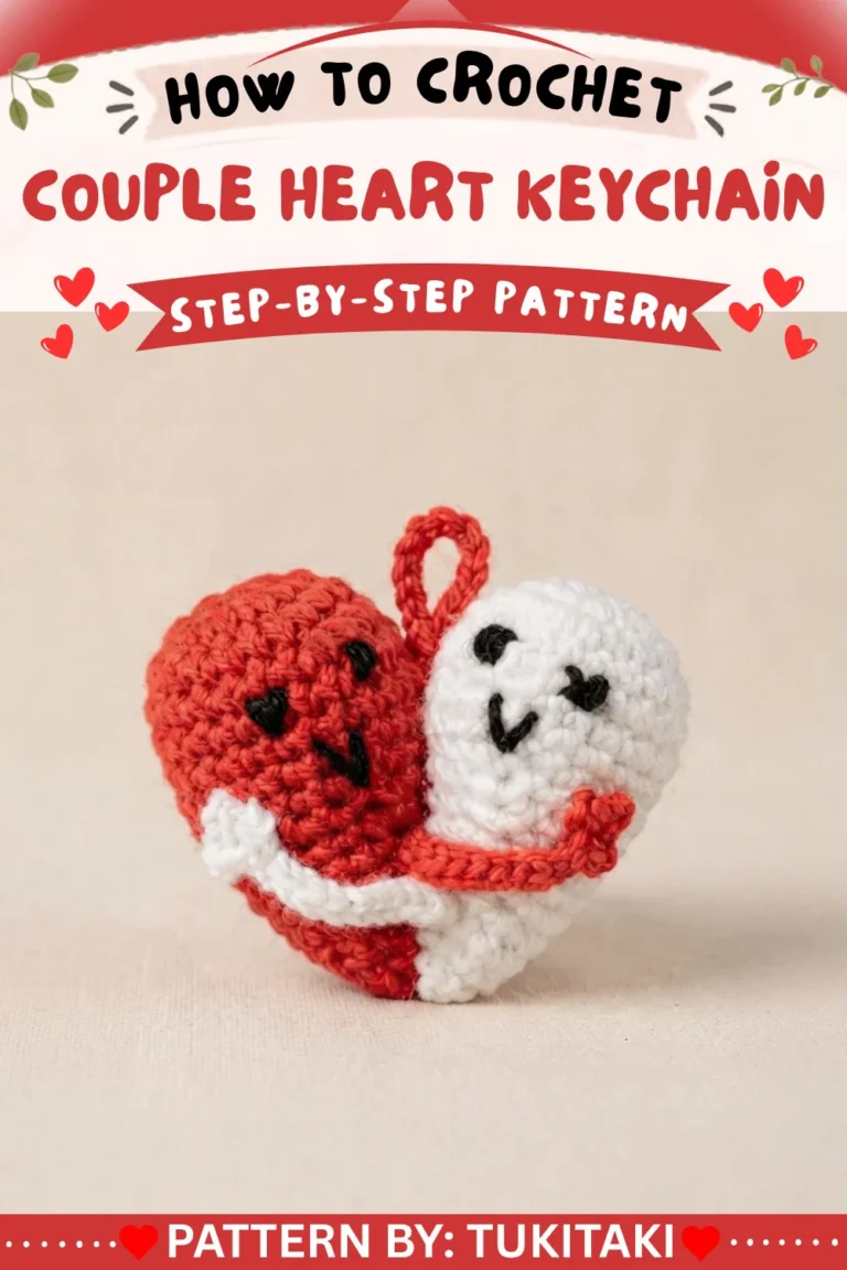 How to Crochet Couple Heart Keychain Tutorial for Beginners