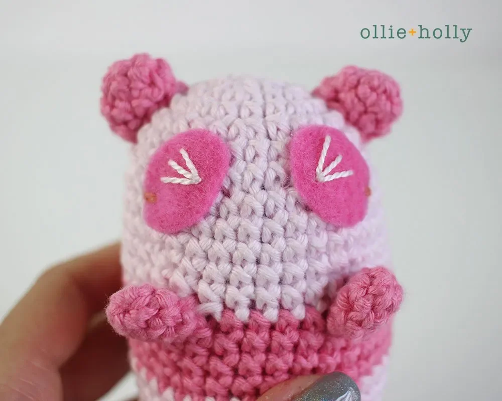Free Onigiri The Stuffed Panda Bear Bean Amigurumi Crochet Pattern Step 24