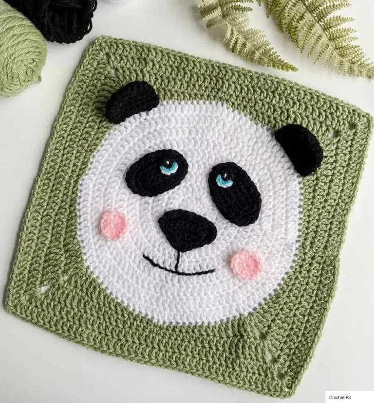Panda Crochet Square