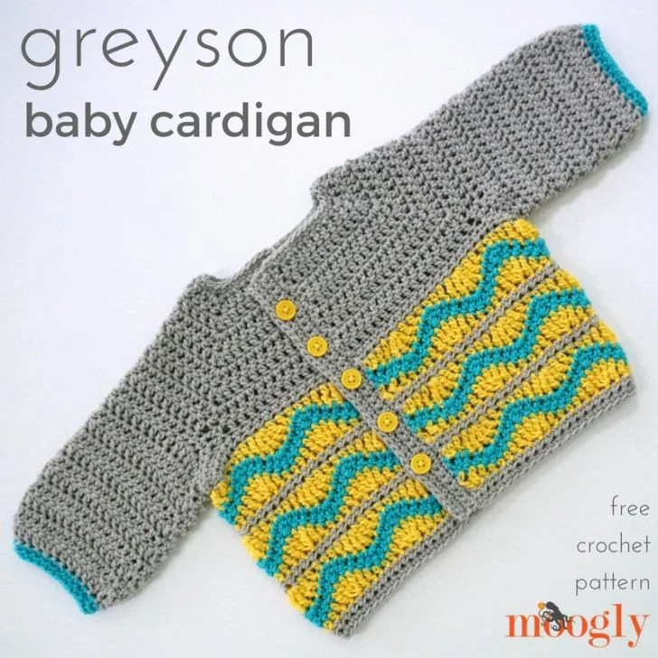 Greyson Baby Cardigan - free crochet pattern on Mooglyblog.com!