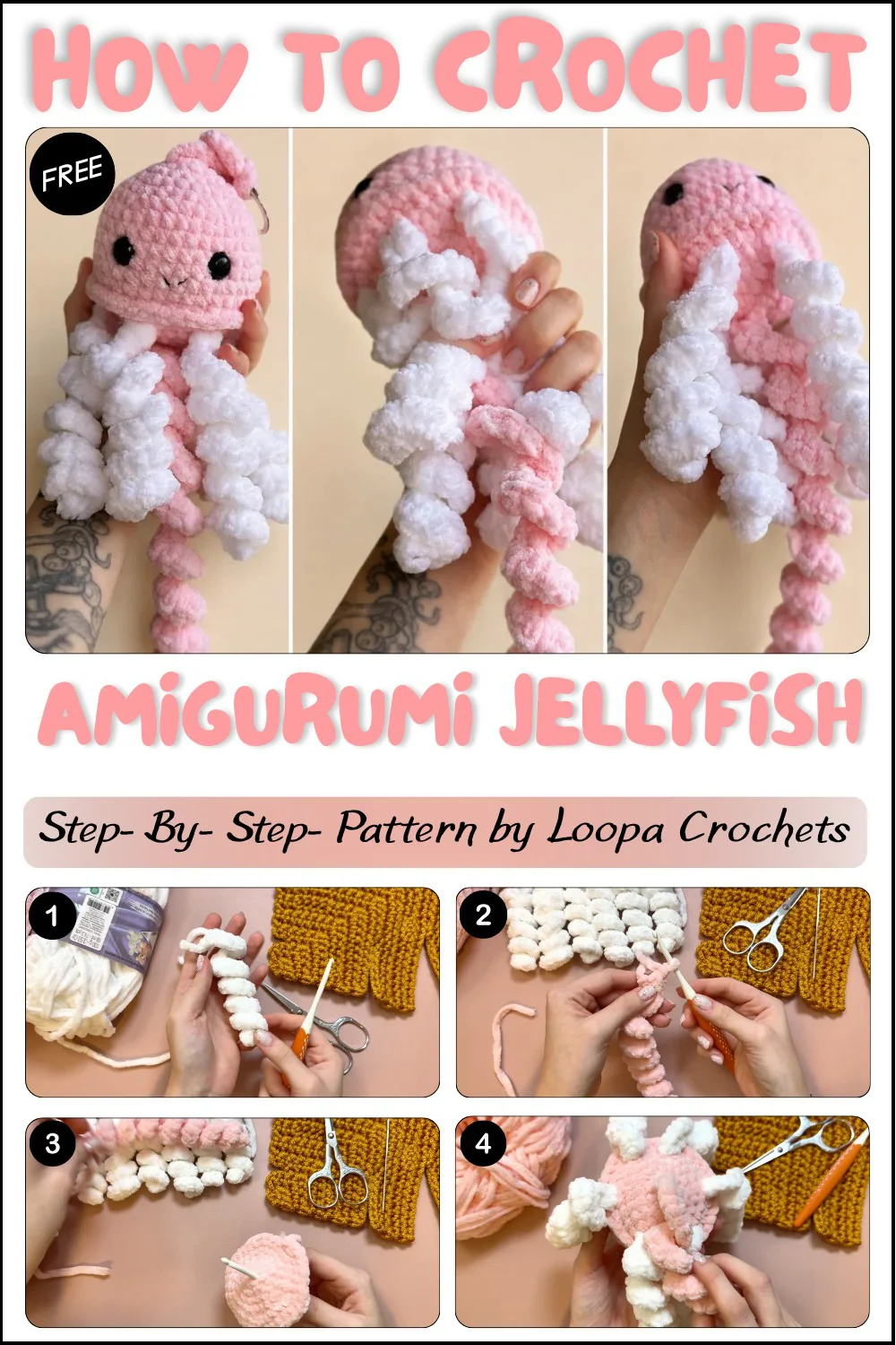 Easy Crochet Jellyfish Amigurumi 🪼 Step-by-Step Tutorial (Beginner Friendly) 1