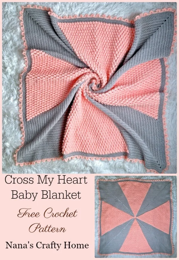 Cross My Heart Baby Blanket free crochet pattern
