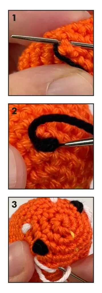 embroider eyes amigurumi red panda crochet pattern