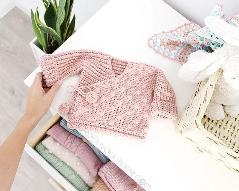Cómo tejer una Chaqueta Kimono de crochet de bebé - Patrón y Tutorial -