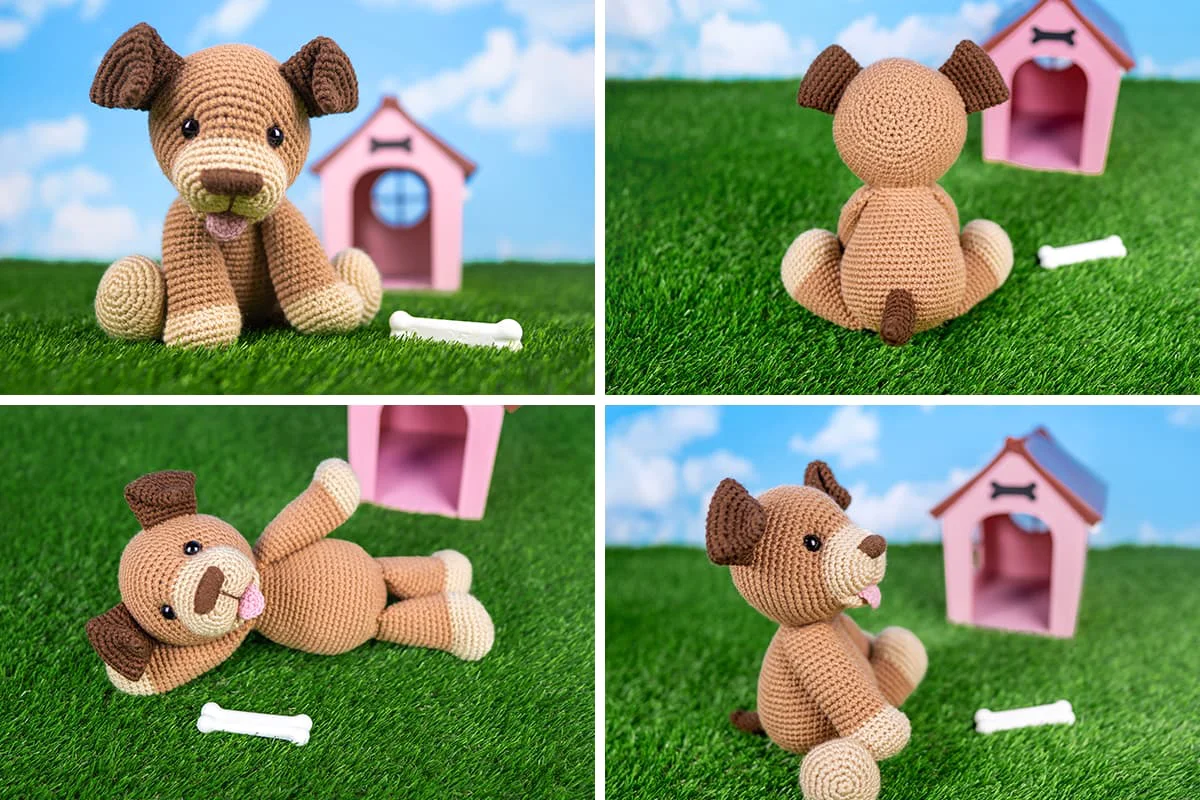 Crochet Dog Free Amigurumi Pattern - Daisy the Dog Collage