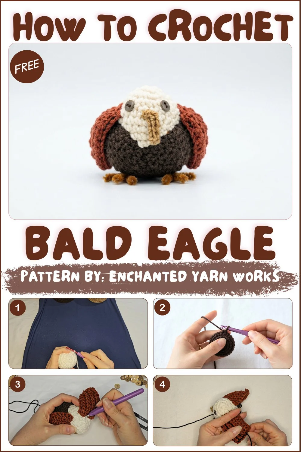 How to Crochet Bald Eagle -free Pattern