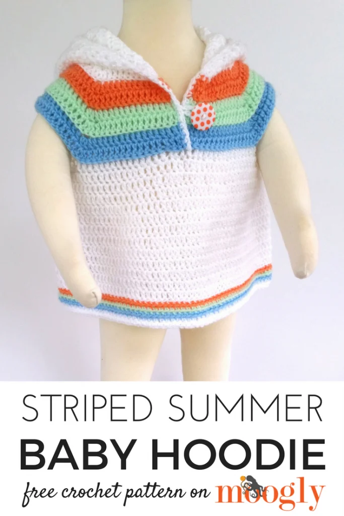 Top Free & Easy Striped Summer Baby Hoodie Crochet Pattern