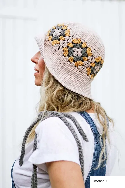 1. Granny Square Bucket Hat