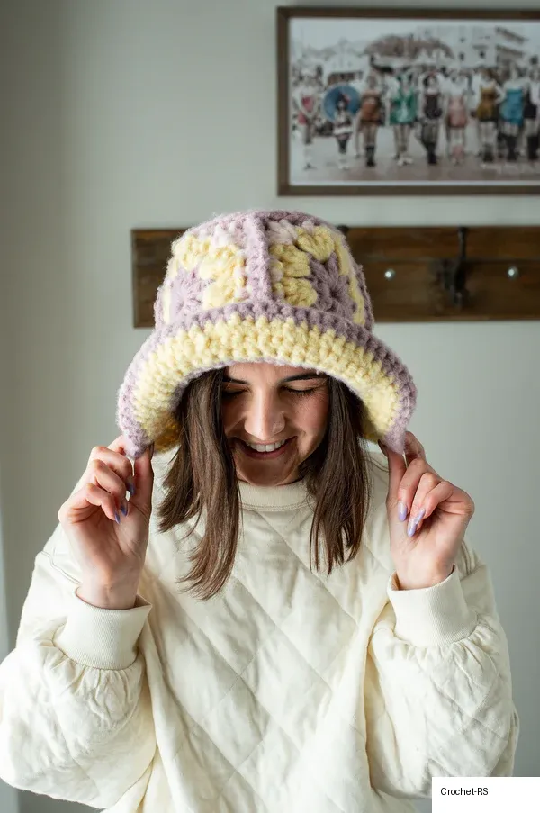 2. Granny Square Bucket Hat