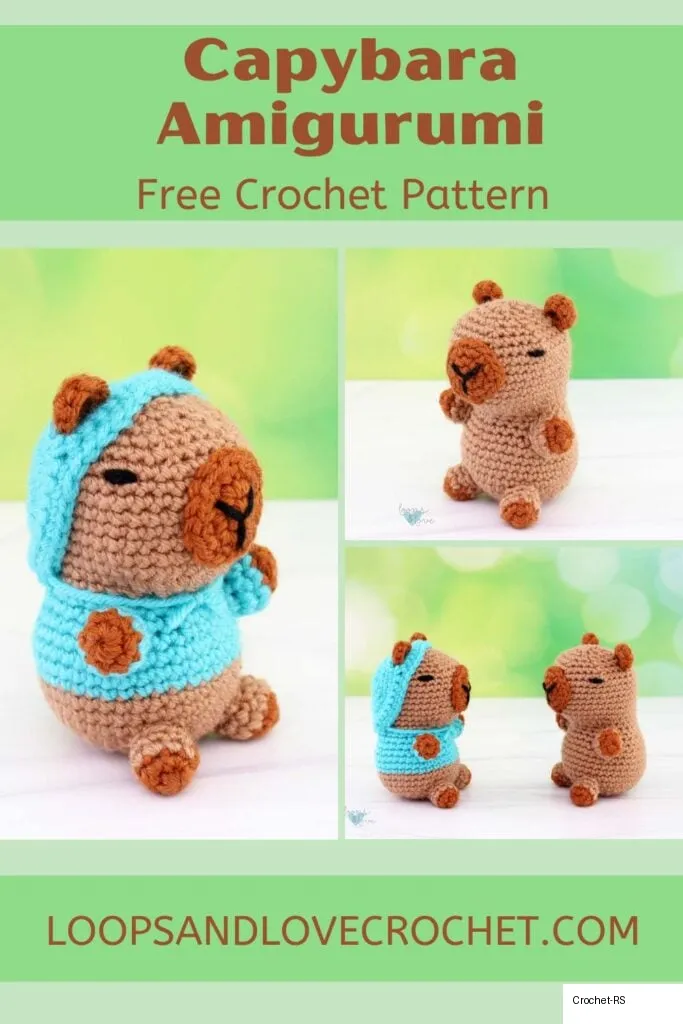 Capybara Amigurumi Pattern (With Optional Hoodie!)