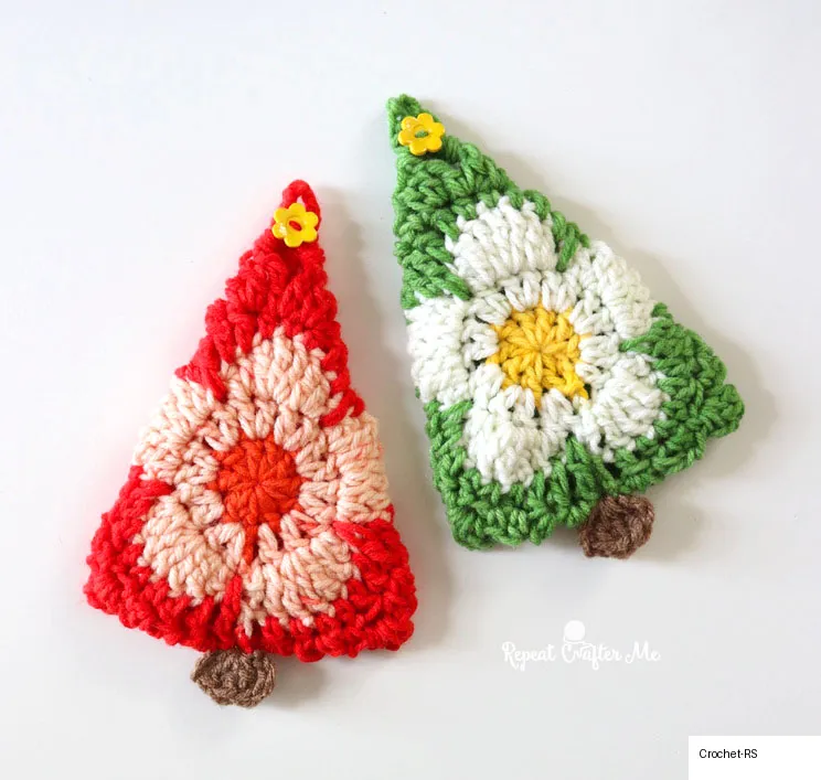 13. Flower Power Crochet Christmas Tree
