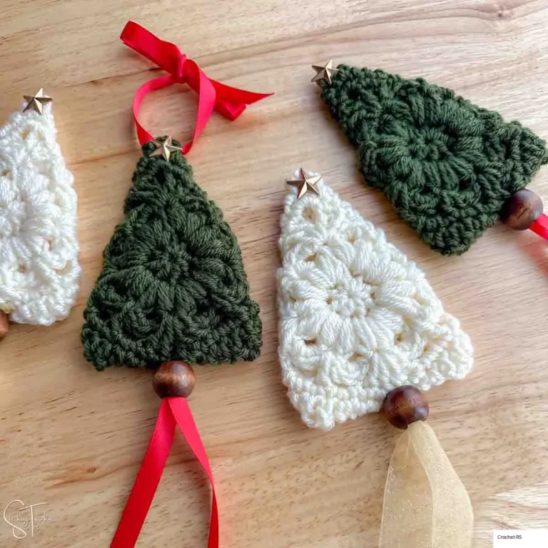 15 Granny Square Christmas Tree Ornament Crochet Patterns