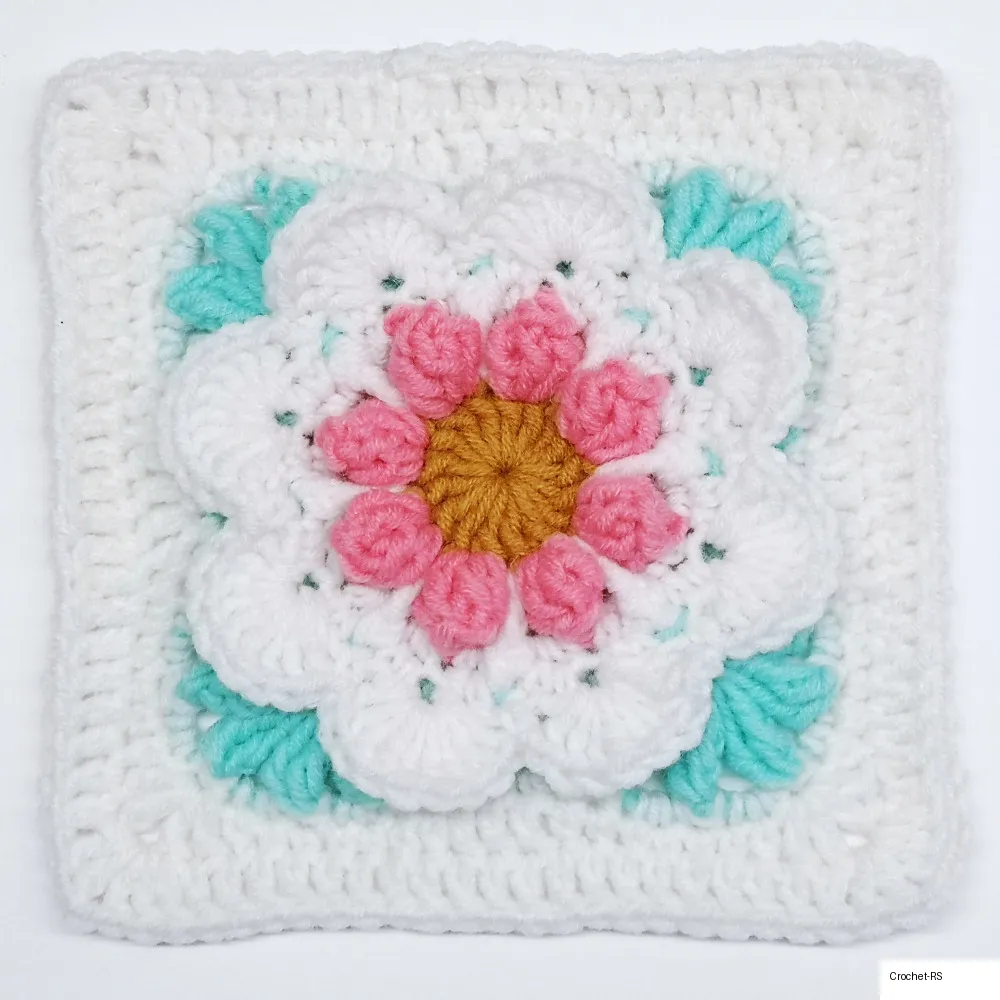 17. Layered 3D Flower Granny Square
