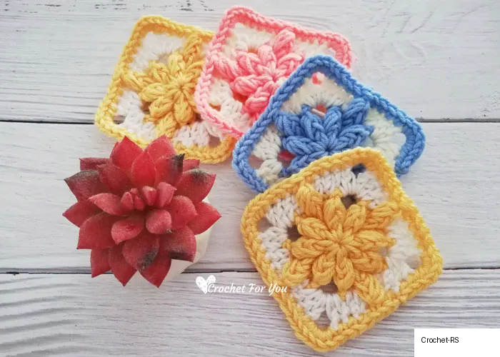 21. Bobble Drops Flower Granny Square