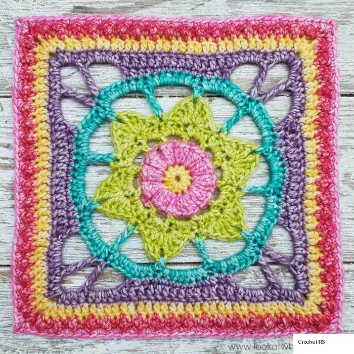 25. Lacy Jeanette Flower Square