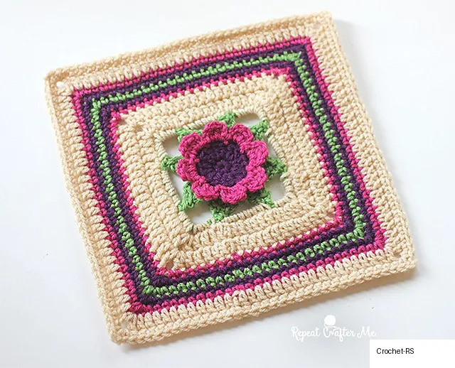 4. 3D Flower Granny Square