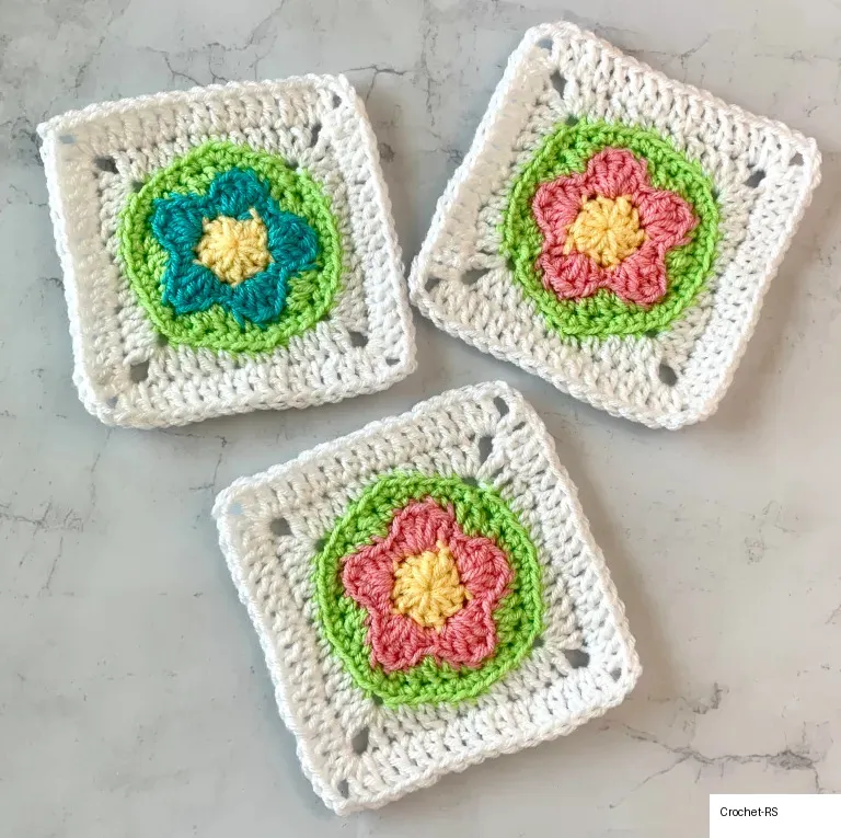 5. Solid Flower Granny Square