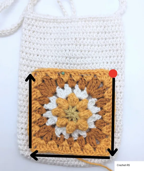 Pinning Granny Square Pocket