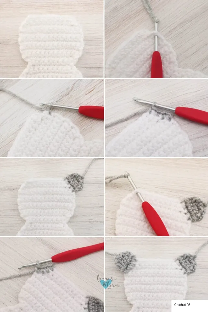Crocheting the ears