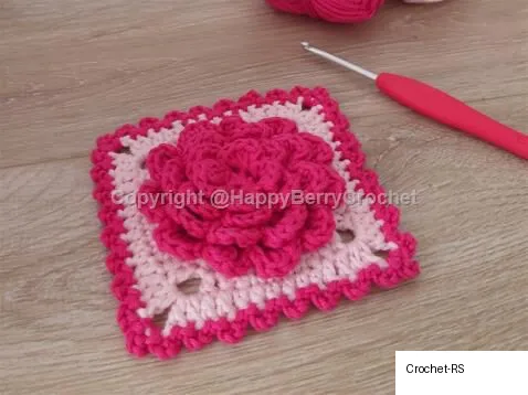11. Valentine Rose Granny Square