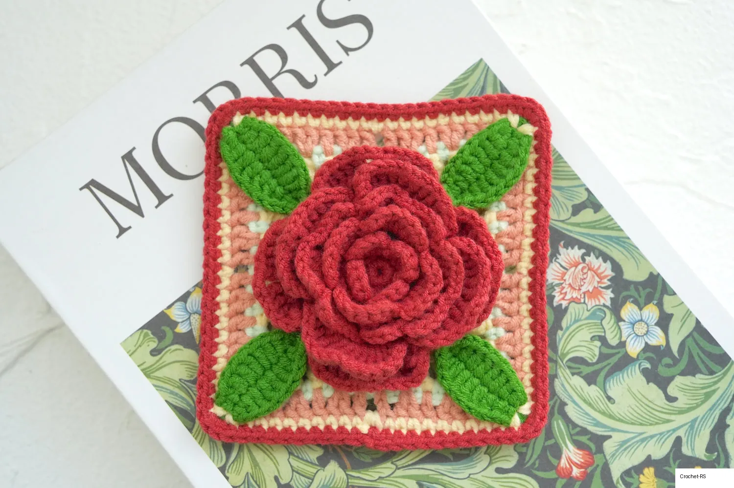 5. Crochet Rose Granny Square Pattern