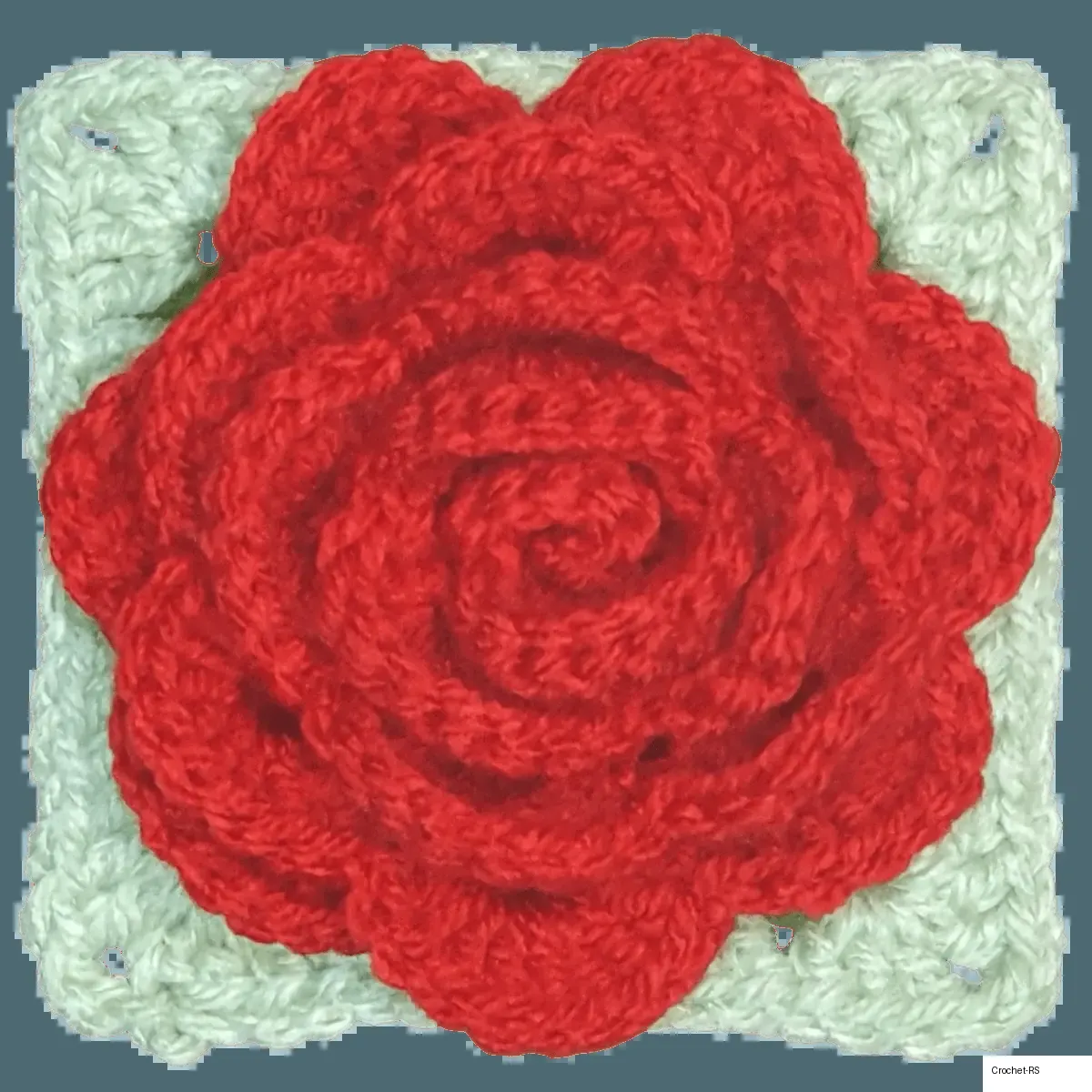 10. Perfect 3D Rose Granny Square