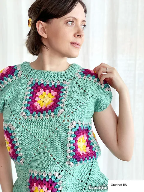 6. Patchwork Granny Square Vest
